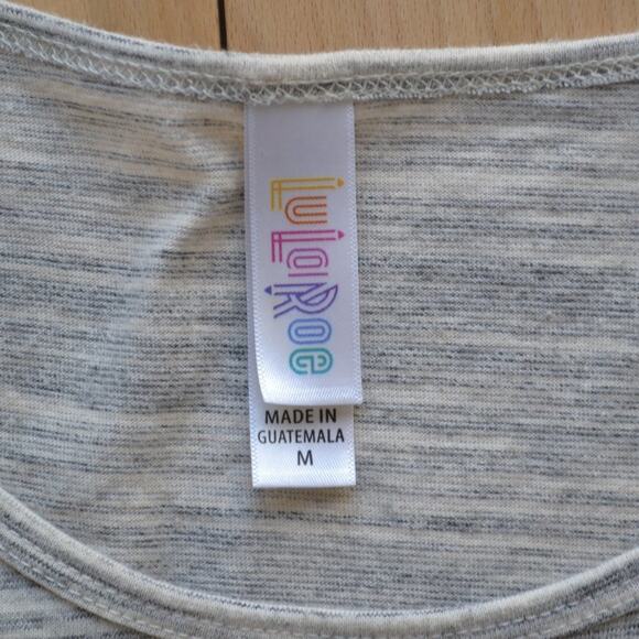 LuLaRoe Class Tee Size Medium (Women's) White/Grey Shirt - Picture 2 of 3